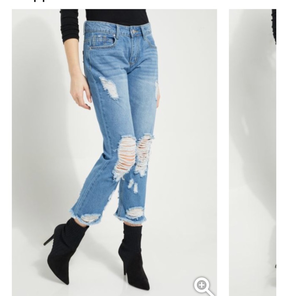 Rue 21 distressed high rise ankle straight jeans